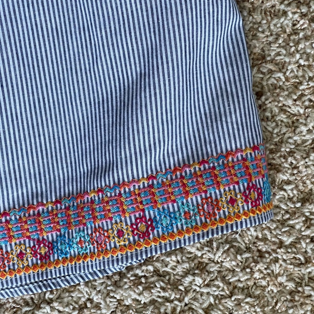 Savanna Jane Cottagecore Whimisical Embroidered Stripe Spring Summer Dress M - Picture 4 of 8